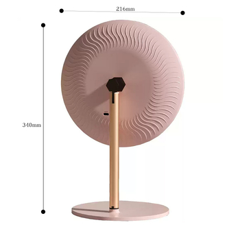 LED sminktükör, kör alakú asztali világítós tükör, fém keret, alumínium tükröző felület, testre szabható logó, méret 216×340 mm, ABS keret, ideális ajándék