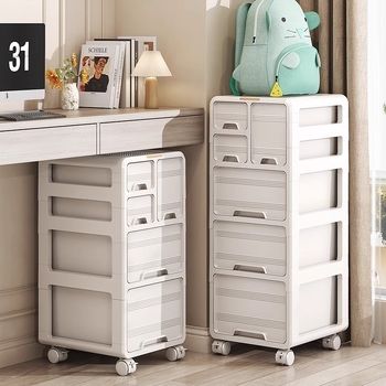 Mobilni uredski ormar za pohranu s ladicama i kotačićima, nordijskog stila, višenamjenski višeslojni ormarić