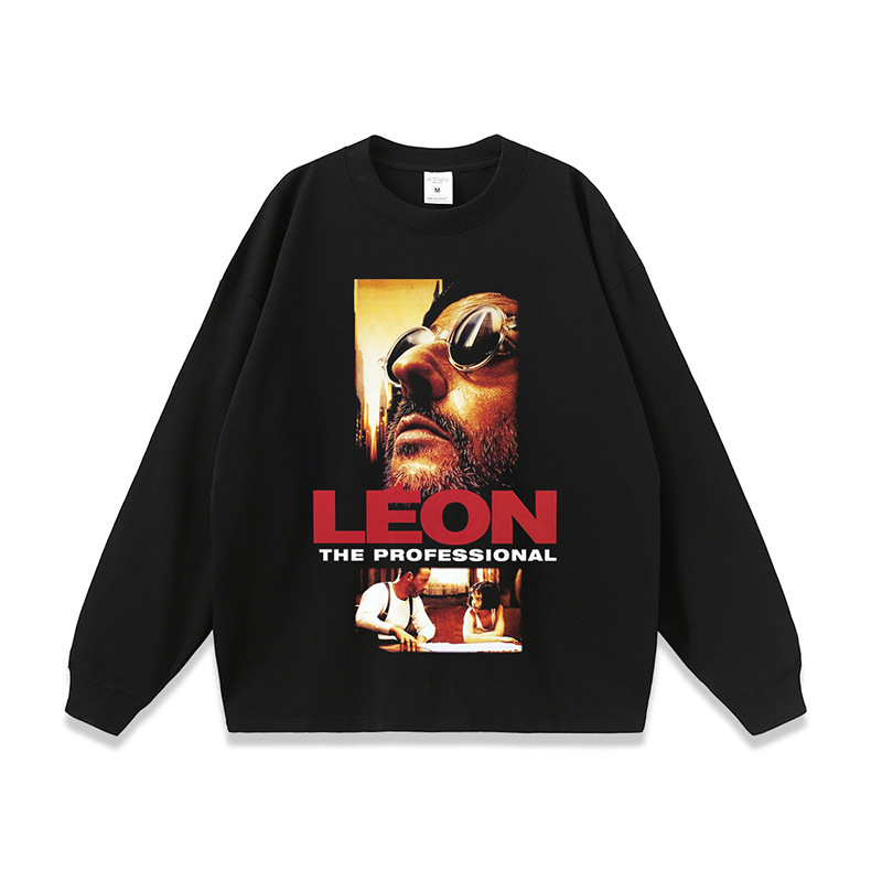 Muško pamučno T-shirt s tiskom klasičnog nostalgičnog filma, 260 g težine, istrošeni efekt, kratke rukave, ulični hip-hop stil