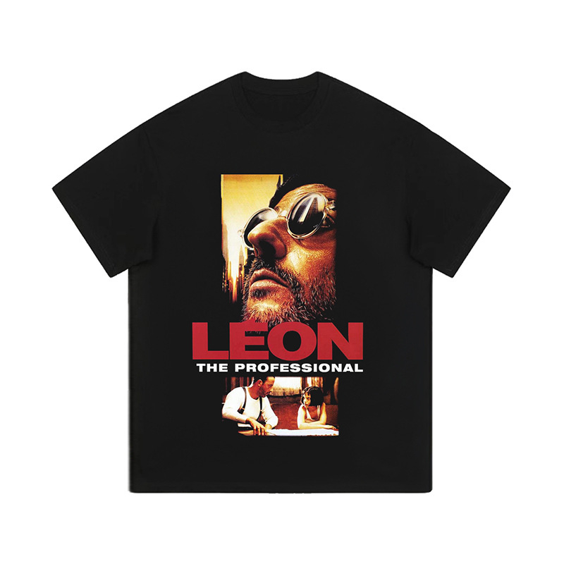 Muško pamučno T-shirt s tiskom klasičnog nostalgičnog filma, 260 g težine, istrošeni efekt, kratke rukave, ulični hip-hop stil
