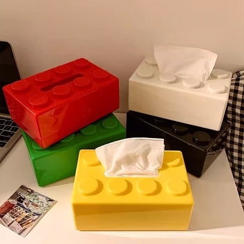 Slatka šarena kutija za maramice s blokovima — stolna kutija za papirnate maramice, s velikim kapacitetom, pogodna za spavaću sobu, dnevni boravak ili kupaonu.