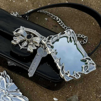 Eredeti különleges formájú elektroplatinos tükör a sminkhez, dekoratív, hordozható, összecsukható utazáshoz
