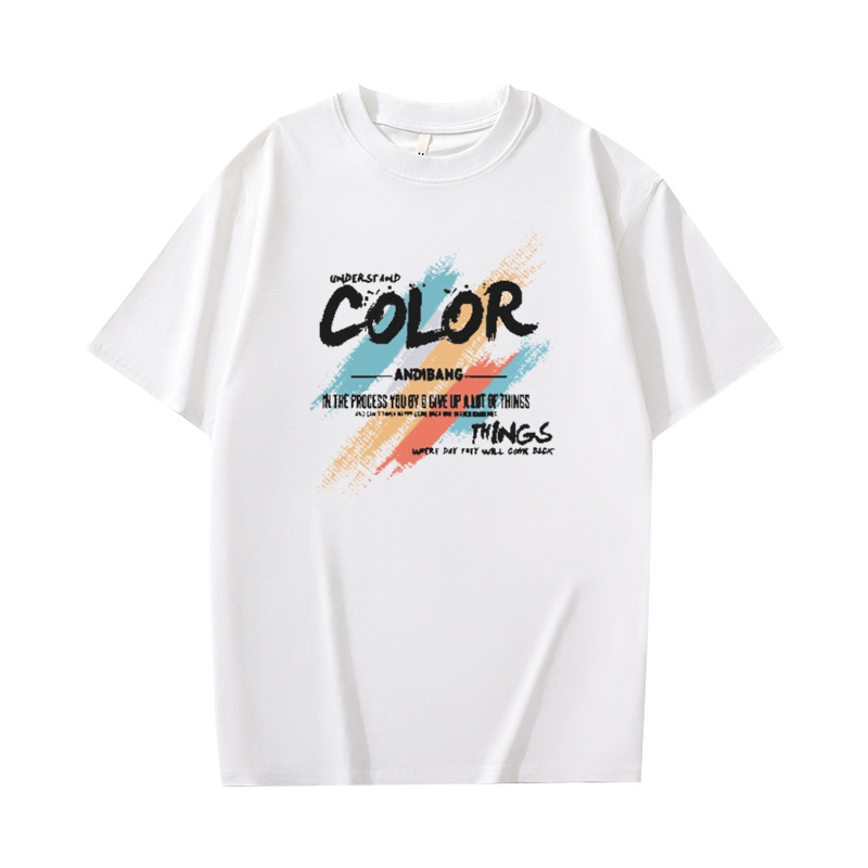 Ανδρικό κοντομάνικο T-shirt από 100% βαμβάκι, στρογγυλός λαιμός, άνετη γραμμή, καλοκαίρι 2025