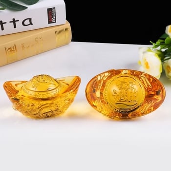 Kristalni ingot s dvostrukim zmajem, zmaj motiv, staklena ingota za kućnu dekoraciju