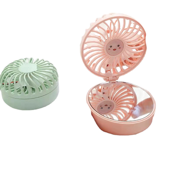 3-u-1 sklopivi USB ogledalo za šminku s ugrađenom baterijom i mini ventilatorom