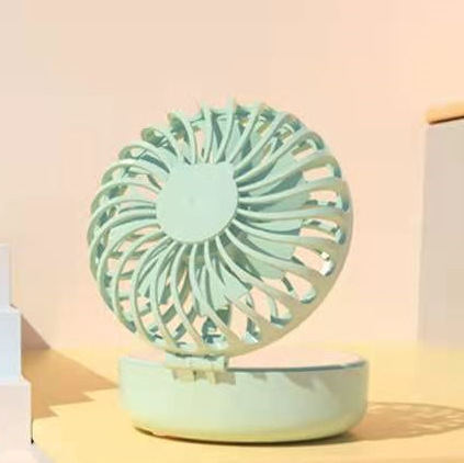 3-u-1 sklopivi USB ogledalo za šminku s ugrađenom baterijom i mini ventilatorom