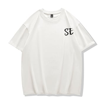 100% βαμβακερό ανδρικό κοντομάνικο T‑shirt, στρογγυλή λαιμόκοψη, χαλαρή γραμμή, στυλ Harajuku, εκτύπωση με γράμματα, Καλοκαίρι 2023