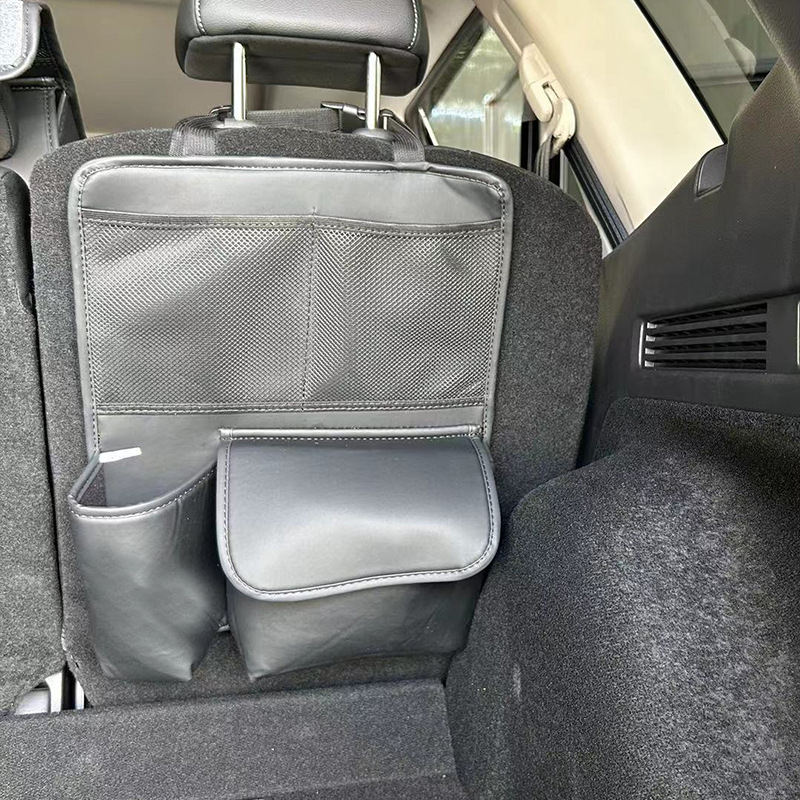 Kožni organizator za stražnje sjedalo SUV-a s kutijom za maramice i pretincima za pohranu
