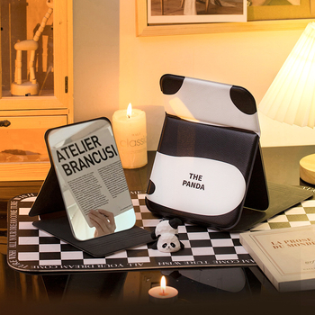 Panda hajtogatható sminktükör, hordozható asztali tükör, ideális kollégiumi szobához, irodához és otthonhoz