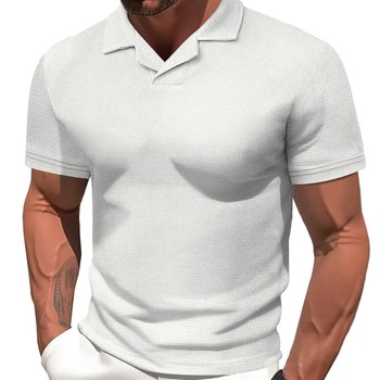 Ανδρικό κοντομάνικο T‑shirt, 2025 νέο για το καλοκαίρι, μονόχρωμο με στρογγυλή λαιμό, κομψό, άνετο, casual