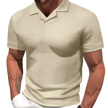 Ανδρικό κοντομάνικο T‑shirt, 2025 νέο για το καλοκαίρι, μονόχρωμο με στρογγυλή λαιμό, κομψό, άνετο, casual