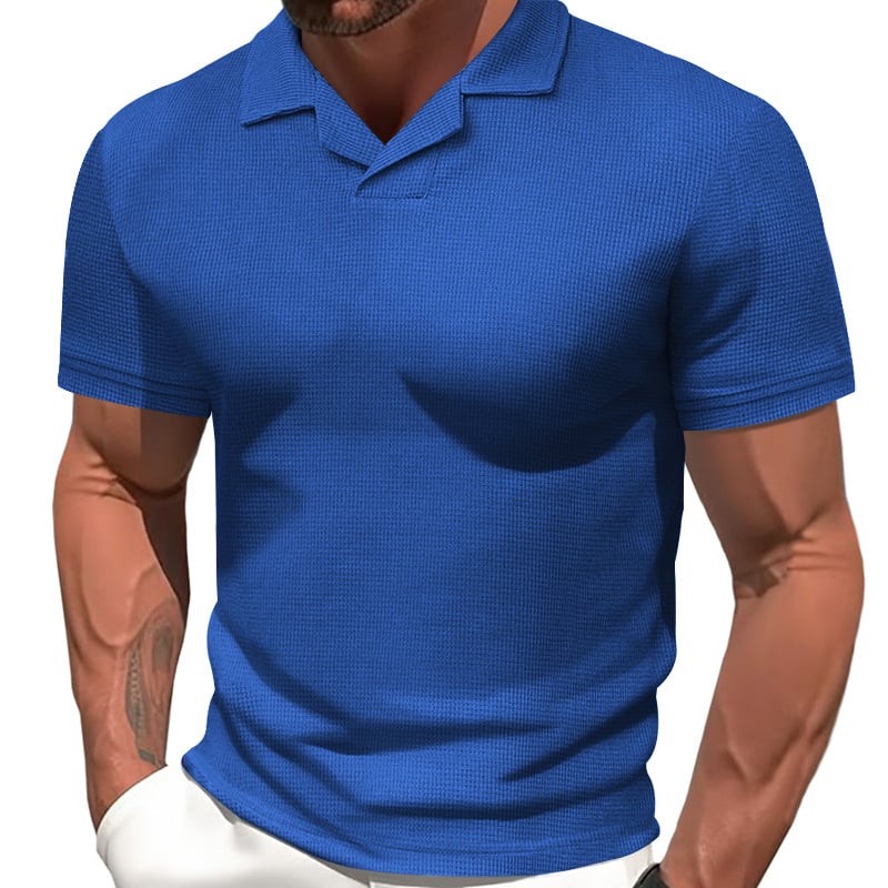 Ανδρικό κοντομάνικο T‑shirt, 2025 νέο για το καλοκαίρι, μονόχρωμο με στρογγυλή λαιμό, κομψό, άνετο, casual