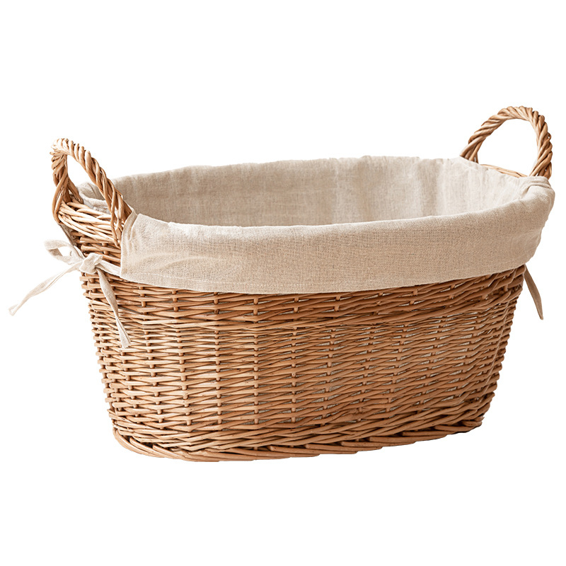 Pleteni ručno izrađeni koš za prljavo rublje, rotan koš za skladištenje, vintage seoskog stila