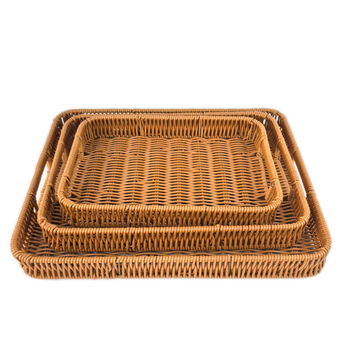 Ručno pleteni koš od imitacije ratana za voće i povrće, koš za grickalice i kruh, kućni spremnik za razne predmete
