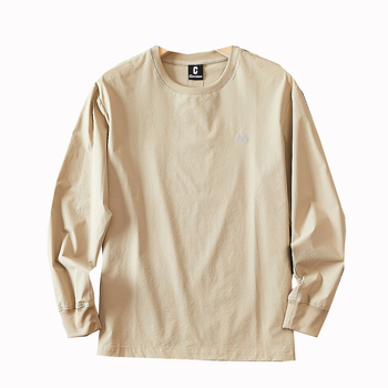 Ανδρική ελαφριά, διαπνέουσα μακρυμάνικη T‑shirt με στρογγυλό λαιμό, κατάλληλη για άνοιξη και φθινόπωρο, casual εξωτερικό ντύσιμο