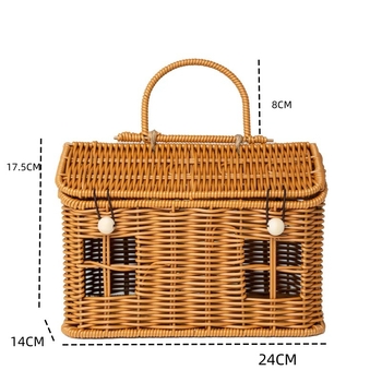 Ratan koš za pohranu s ručkom – poklon kutija za djeverušu, organizator ulaznog hodnika, božićna kutija za poklon