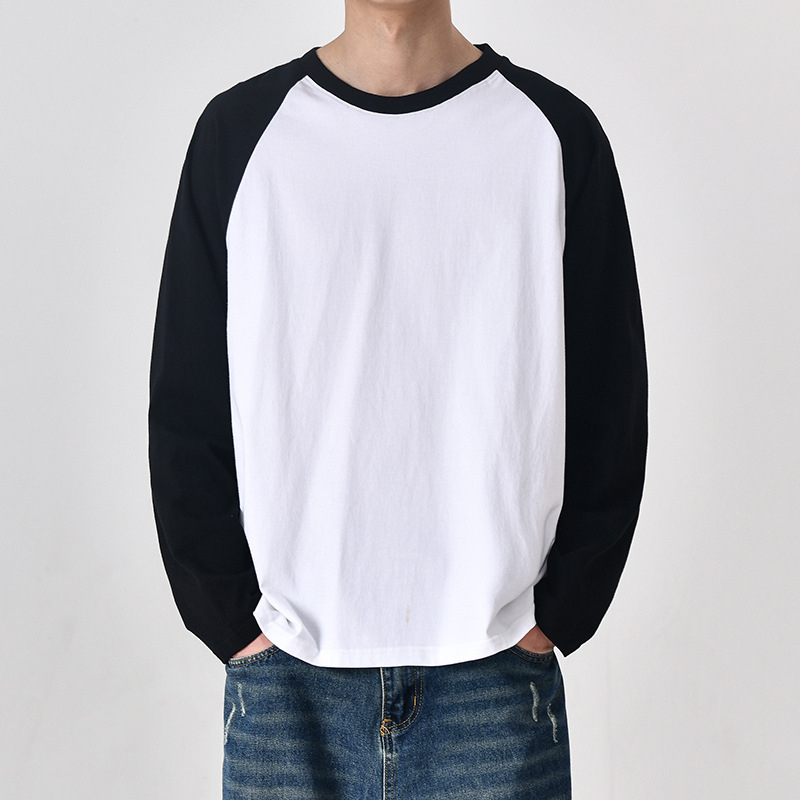 Muška majica s raglan rukavima, 240 g guste pamuka – streetwear hip-hop s blokovima boja