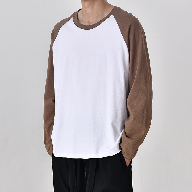 Muška majica s raglan rukavima, 240 g guste pamuka – streetwear hip-hop s blokovima boja