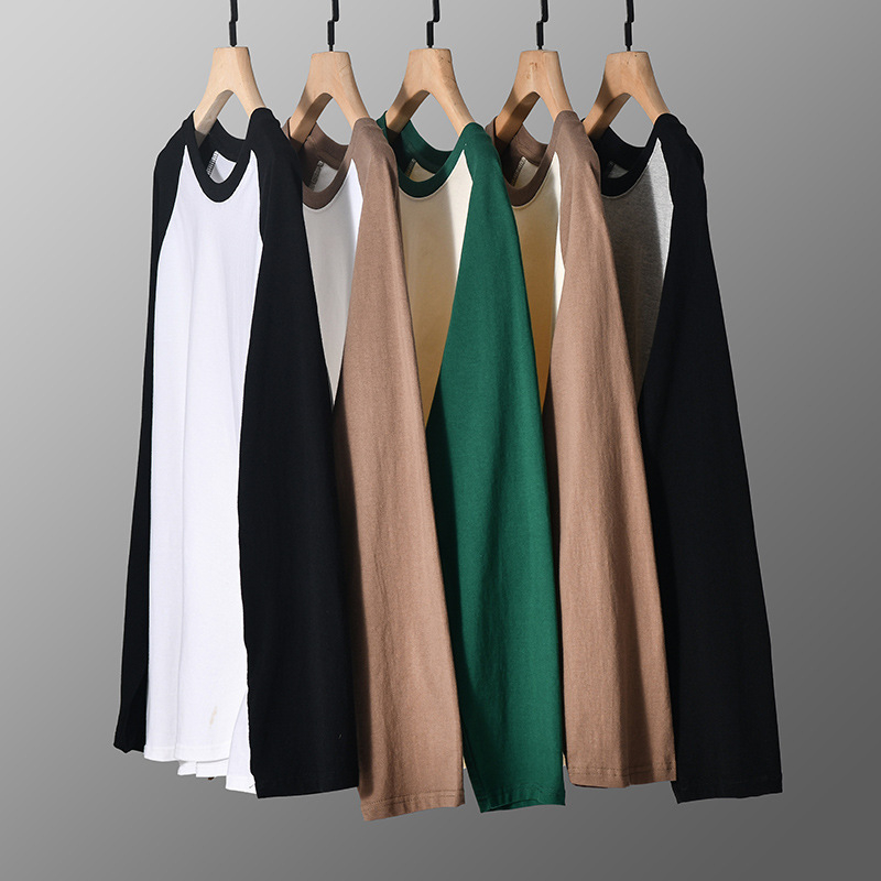 Muška majica s raglan rukavima, 240 g guste pamuka – streetwear hip-hop s blokovima boja