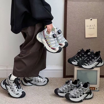 Dječje sportske tenisice 2025. jesensko-zimske, unisex dad shoes, prozračne, protuklizne, s rotirajućim zatvaračem za obuvanje