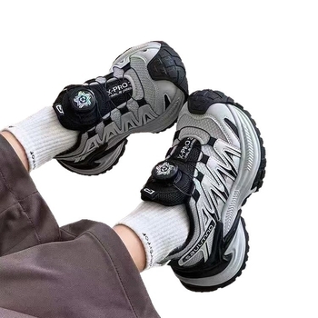 Dječje sportske tenisice 2025. jesensko-zimske, unisex dad shoes, prozračne, protuklizne, s rotirajućim zatvaračem za obuvanje