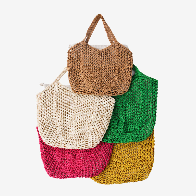 Pletena torba preko jednog ramena, velika kapaciteta, casual stil za plažu