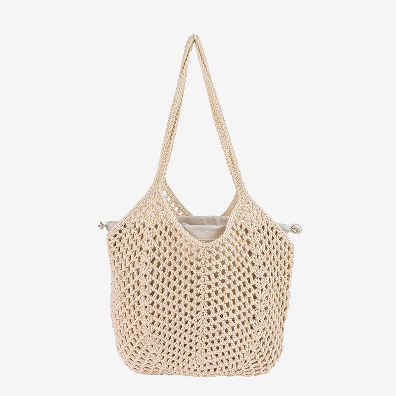Pletena torba preko jednog ramena, velika kapaciteta, casual stil za plažu