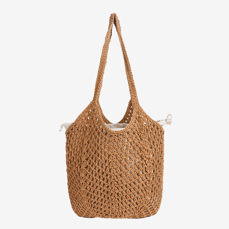 Pletena torba preko jednog ramena, velika kapaciteta, casual stil za plažu