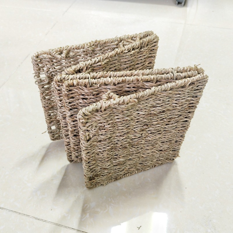 Nordijski sklopivi pleteni koš za pranje rublje za kućno skladištenje, imitacija ratana; veličine: veliki 30×30×30 cm, mali 26×26×27 cm.