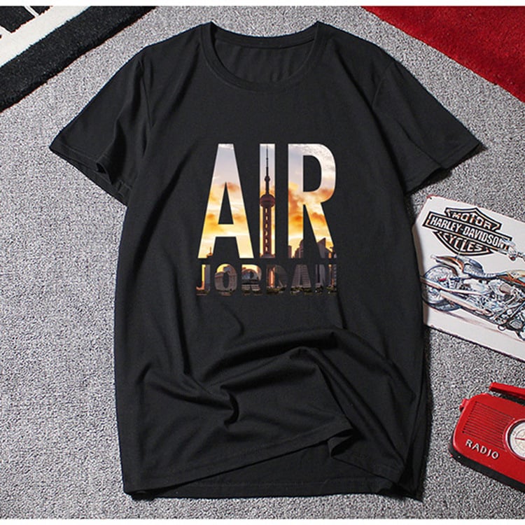 2020 Ανδρικό κοντομάνικο T‑shirt σε κορεάτικό στυλ, χαλαρή εφαρμογή, βαμβακερό με εκτύπωση γραμμάτων