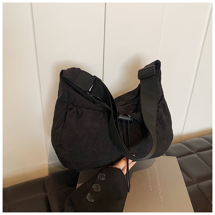 Γυναικεία crossbody τσάντα σε αστικό και καθημερινό στυλ, dumpling σχέδιο, καμβάς, οριζόντια τετράγωνη μορφή, 2024 νέα