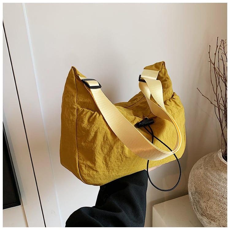 Γυναικεία crossbody τσάντα σε αστικό και καθημερινό στυλ, dumpling σχέδιο, καμβάς, οριζόντια τετράγωνη μορφή, 2024 νέα