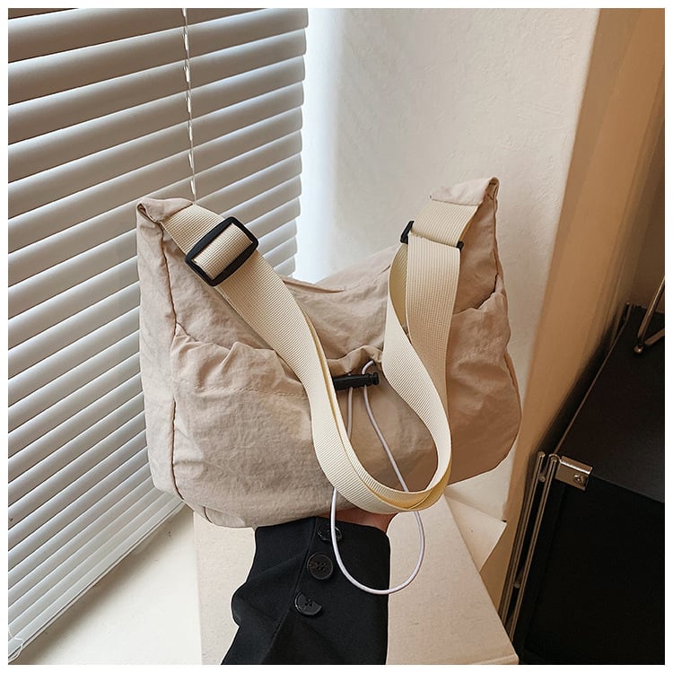 Γυναικεία crossbody τσάντα σε αστικό και καθημερινό στυλ, dumpling σχέδιο, καμβάς, οριζόντια τετράγωνη μορφή, 2024 νέα