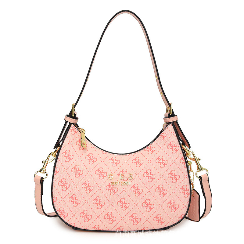 Γυναικεία τσάντα PU crossbody με σχέδιο σε σχήμα φεγγαριού, μικρού μεγέθους, καλοκαίρι 2025