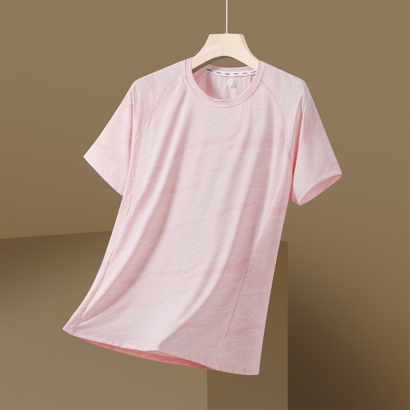 Tricou bărbați cu mânecă scurtă, uscare rapidă, material ice-silk pentru vară, respirabil, croială lejeră, versiune pentru cupluri