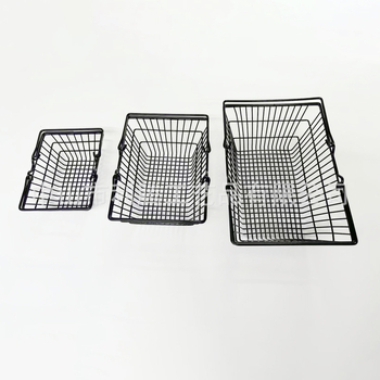 Crna mini košarica za kupovinu od kovanog željeza, elegantna za kozmetiku i kancelarijski materijal, stolni organizator za skladištenje