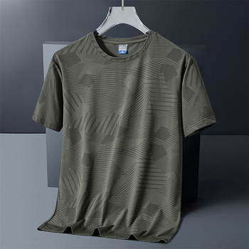 Ανδρικό κοντομάνικο T-shirt με καμουφλάζ, δροσερή αίσθηση, γρήγορο στέγνωμα, καλοκαίρι