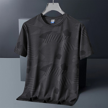 Ανδρικό κοντομάνικο T-shirt με καμουφλάζ, δροσερή αίσθηση, γρήγορο στέγνωμα, καλοκαίρι