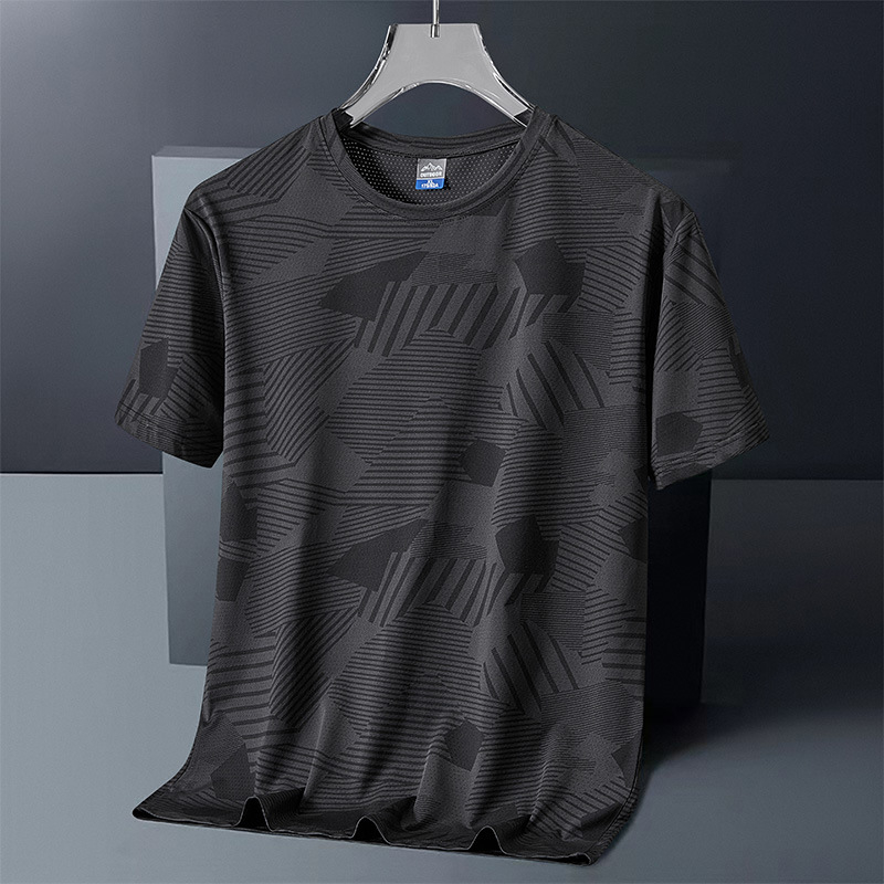 Ανδρικό κοντομάνικο T-shirt με καμουφλάζ, δροσερή αίσθηση, γρήγορο στέγνωμα, καλοκαίρι