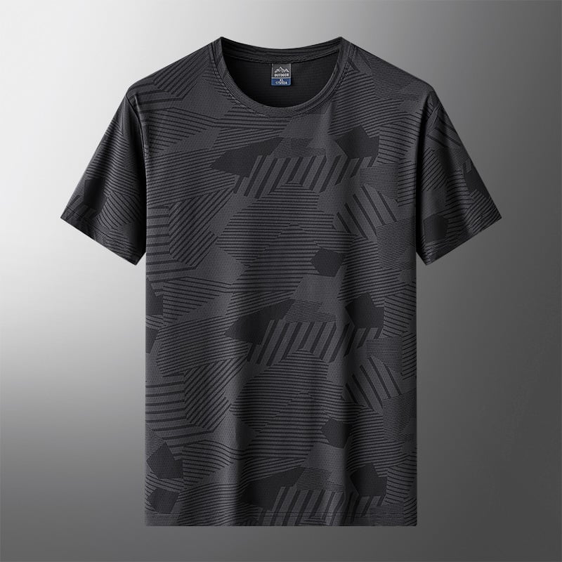 Ανδρικό κοντομάνικο T-shirt με καμουφλάζ, δροσερή αίσθηση, γρήγορο στέγνωμα, καλοκαίρι