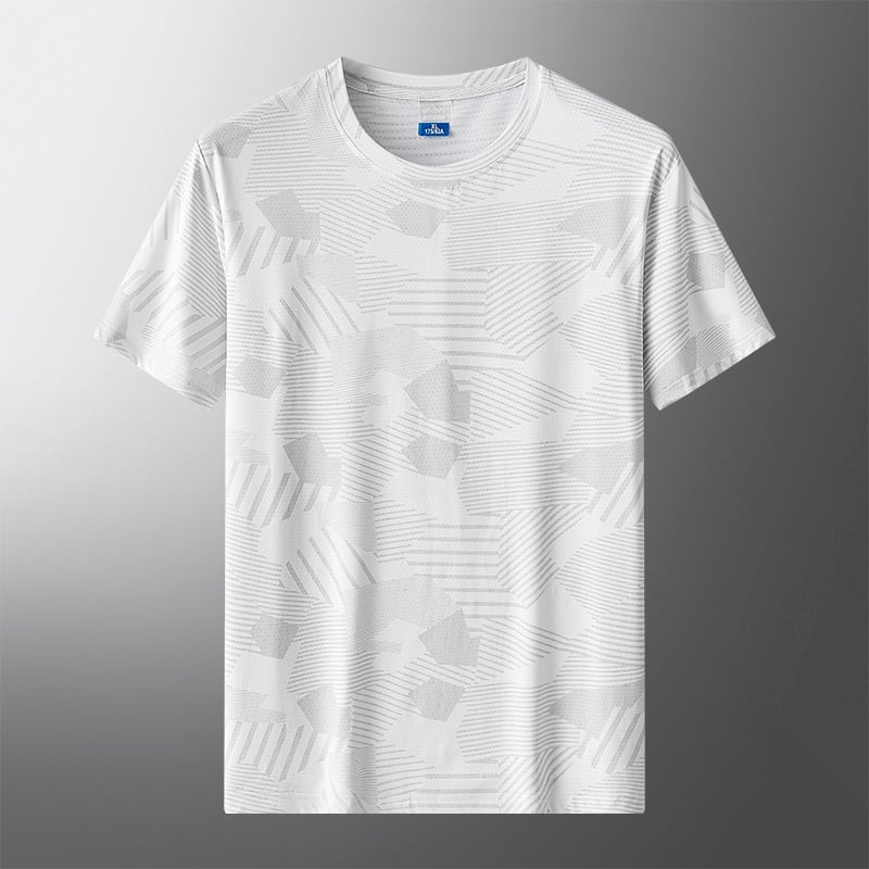 Ανδρικό κοντομάνικο T-shirt με καμουφλάζ, δροσερή αίσθηση, γρήγορο στέγνωμα, καλοκαίρι