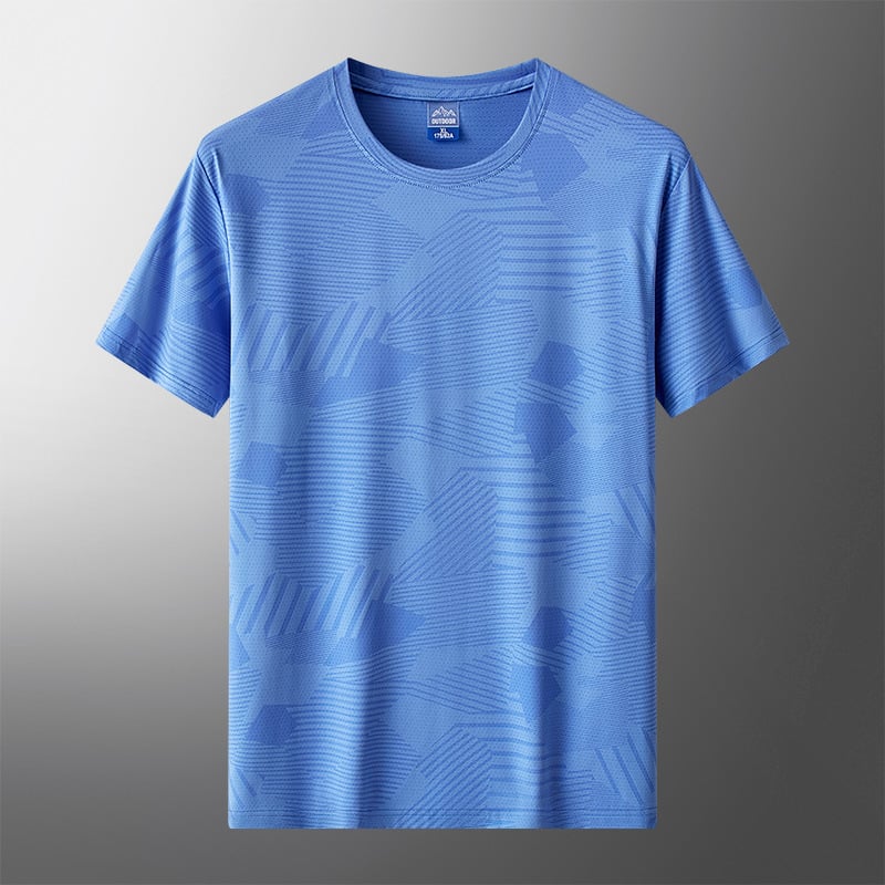 Ανδρικό κοντομάνικο T-shirt με καμουφλάζ, δροσερή αίσθηση, γρήγορο στέγνωμα, καλοκαίρι