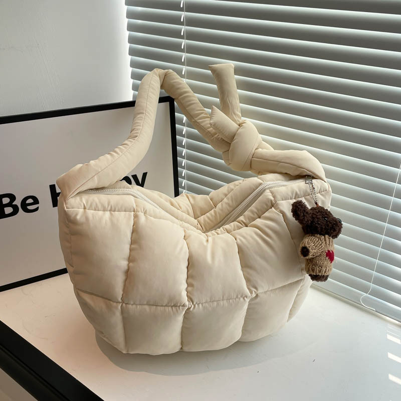 2025 jesen/zima nova pamučna šivana ultra lagana torba oblaka, korejskog stila, ženska ramena crossbody, Dumpling Bag