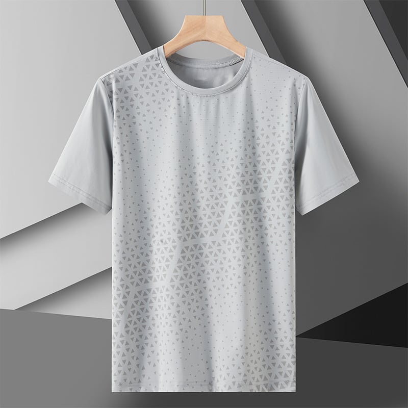 Muška ljetna T‑majica od ice silk, okrugli izrez, kratki rukavi, sportska, upija znoj, za trčanje na otvorenom