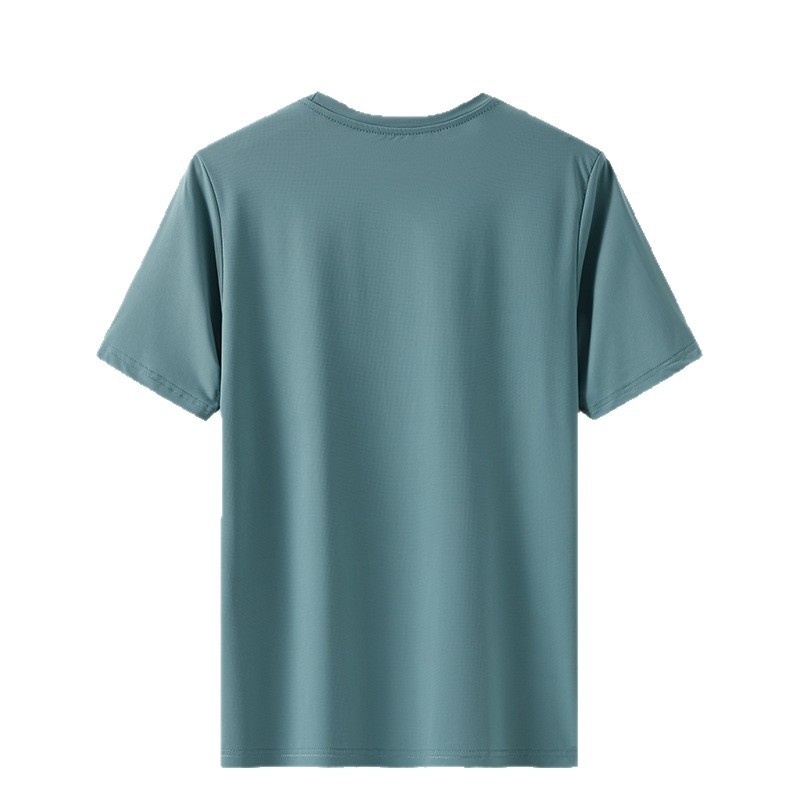 Muška ljetna T‑majica od ice silk, okrugli izrez, kratki rukavi, sportska, upija znoj, za trčanje na otvorenom