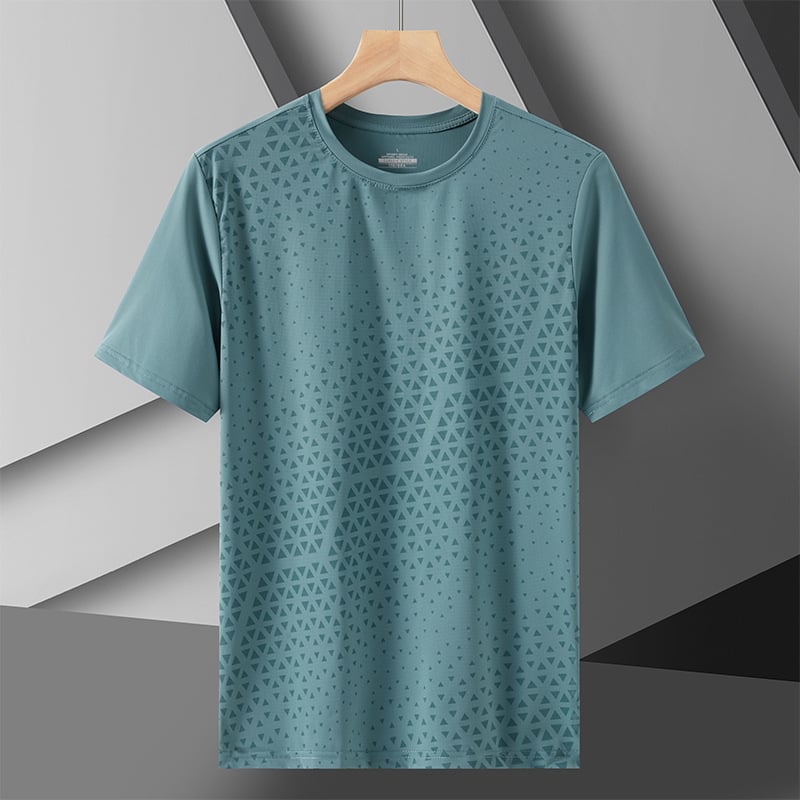 Muška ljetna T‑majica od ice silk, okrugli izrez, kratki rukavi, sportska, upija znoj, za trčanje na otvorenom
