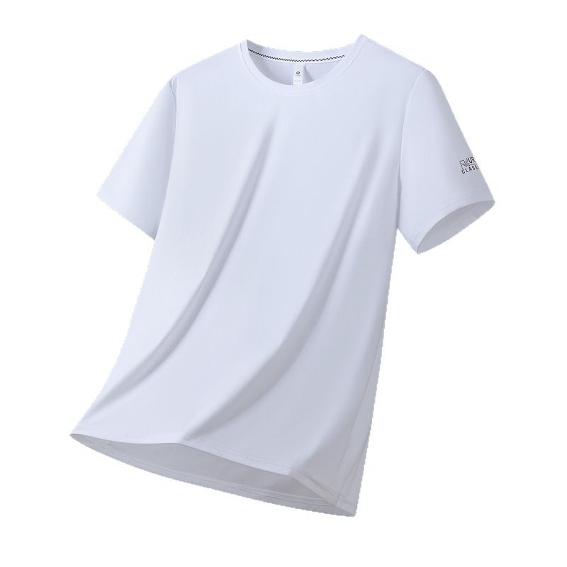 Nyári férfi T-shirt UV védelem, vékony Ice Silk anyag, egyszínű, laza szabás, 2025 nyár