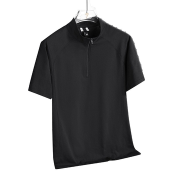 Muška polo majica s polu-zipom, kratkih rukava, Ice Silk materijal, prozračna i lagana, casual sportski komad s uspravnim ovratnikom