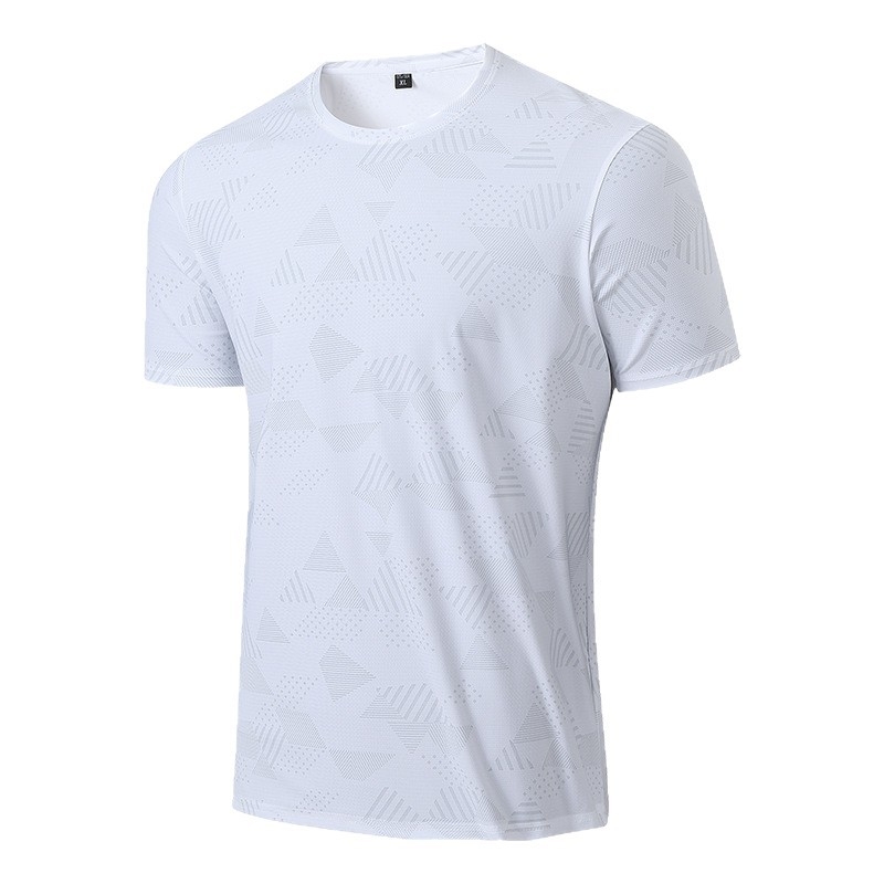 Férfi könnyű, gyorsan száradó rövid ujjú póló, camouflage minta, Ice Silk anyag, bő szabás, nyár