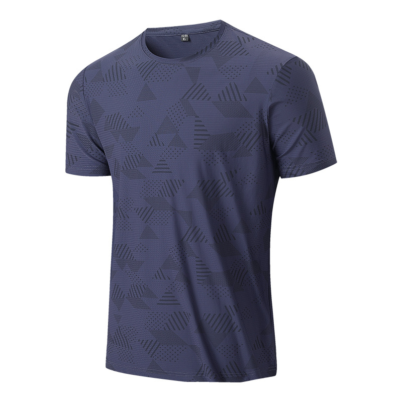Férfi könnyű, gyorsan száradó rövid ujjú póló, camouflage minta, Ice Silk anyag, bő szabás, nyár
